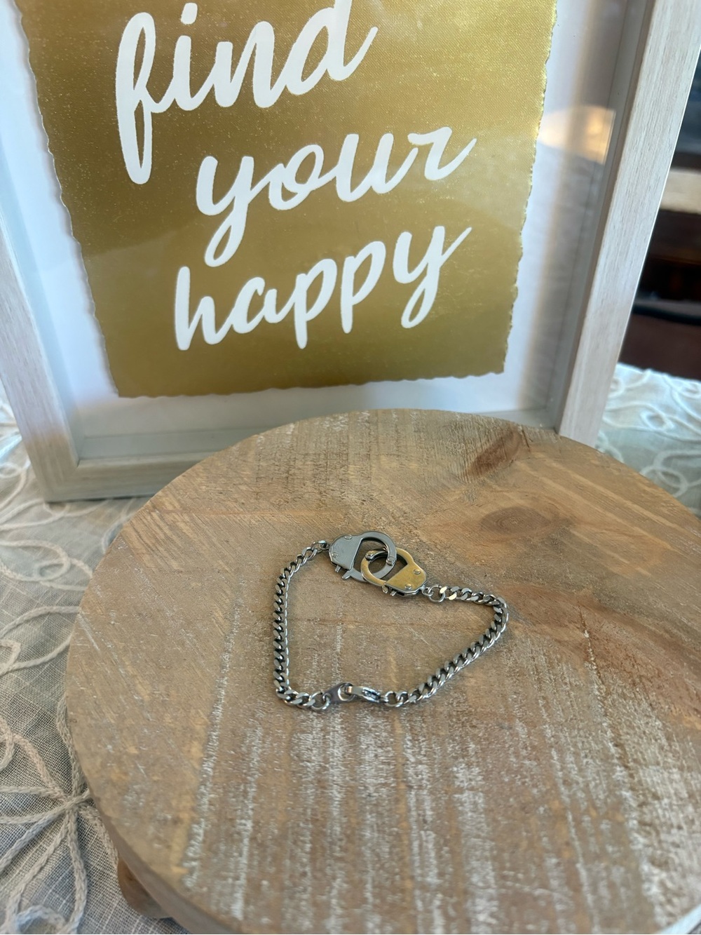 Silver Chain Bracelet with Heart Lock Charm